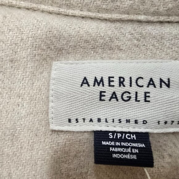 NWT American Eagle M Women's Oversized Fleece & Love Shacket, Sand Medium (AEO) - Picture 10 of 13
